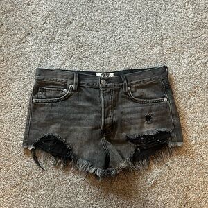 free people black denim shorts size 27